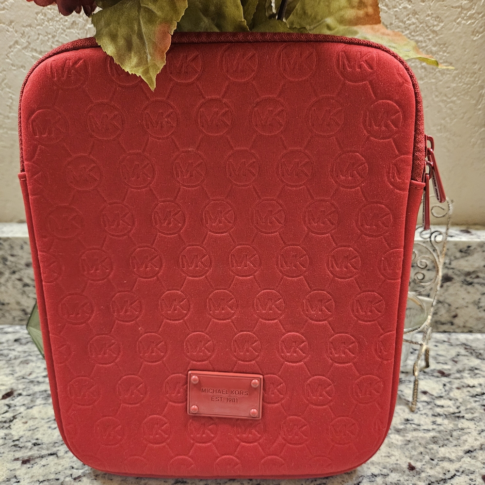 Michael Kors Red Embossed Crossbody Bag